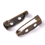 Brochenål til pålimning m.m. Antik bronze. 20 mm. 10 stk.